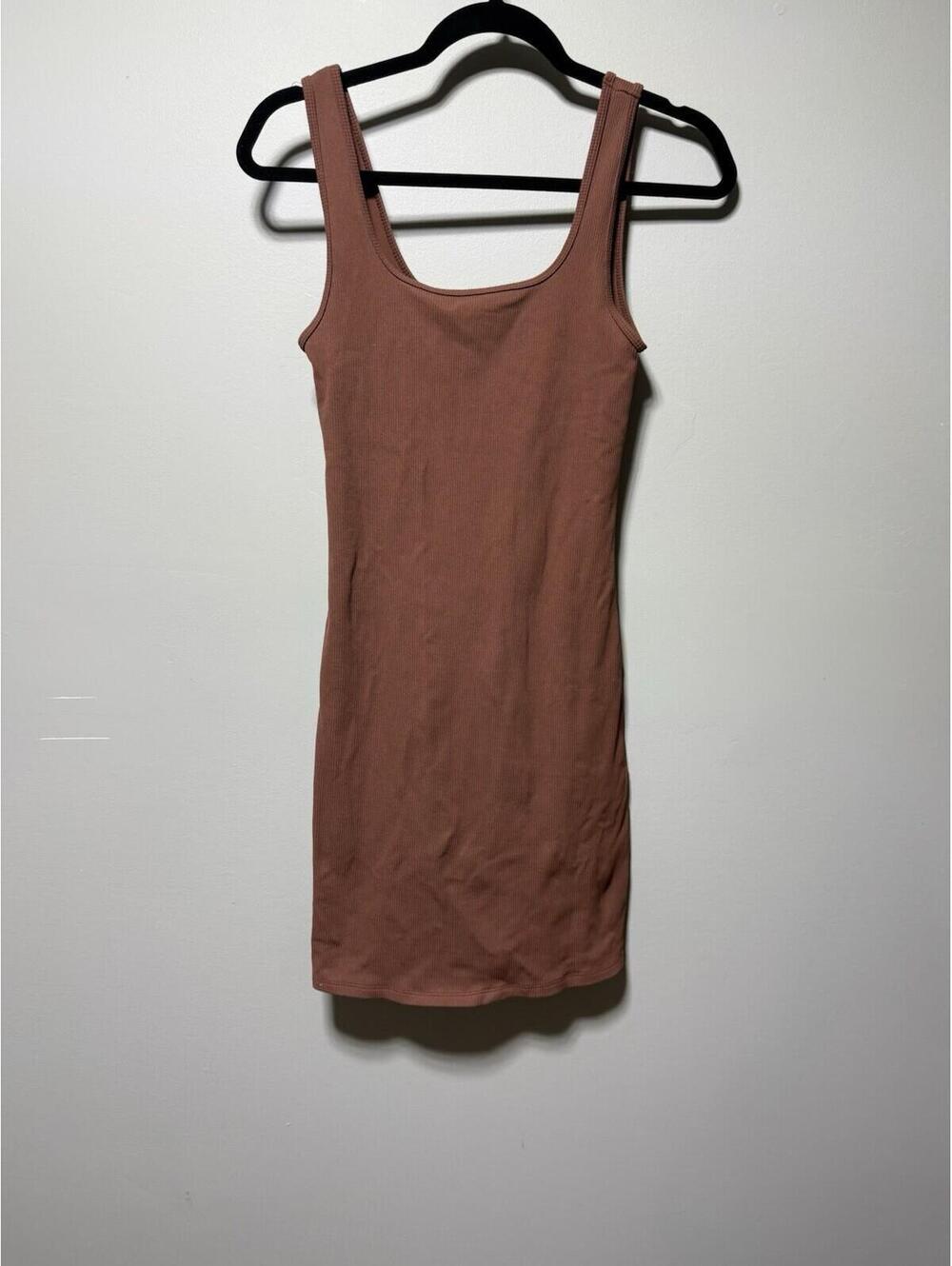 Abercrombie & Fitch 90s Rib Mini Dress Rust ST Casual Basic Summer